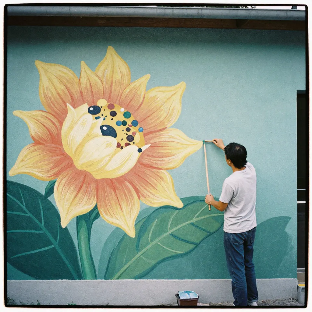 Colorful abstract mural design